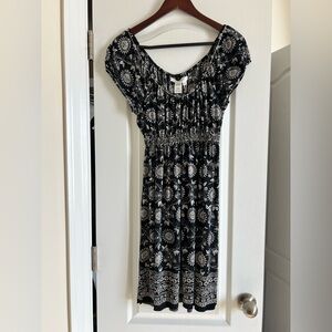 Studio M Black and White Patterned Midi Dress